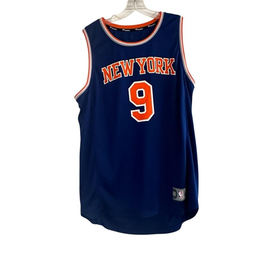 Fanatics NY Knicks RJ Barrett 9 Blue Jersey Orange White Mens Medium Sleeveless